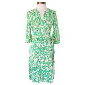 Lilly Pulitzer Silk Jersey Green Floral Midi Dress